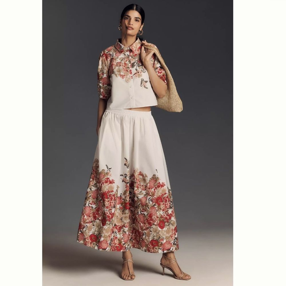 Anthropologie Maeve Pull-On Circle Skirt